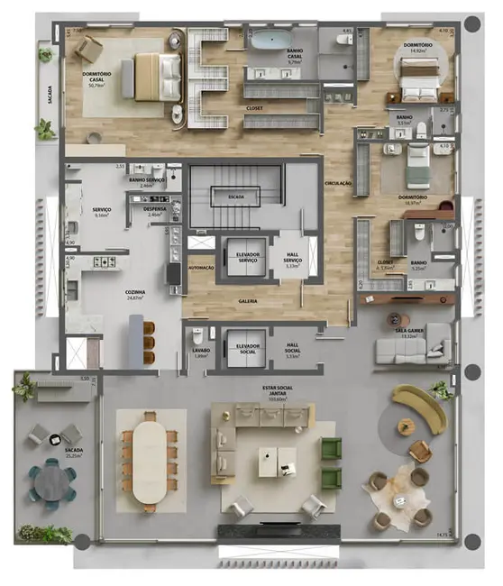 Apartamento com 4 quartos à venda, 382m2 em Bela Vista, Porto Alegre - RS - imagem 3 Foto 3 de Apartamento com 4 quartos à venda, 382m2 em Bela Vista, Porto Alegre - RS