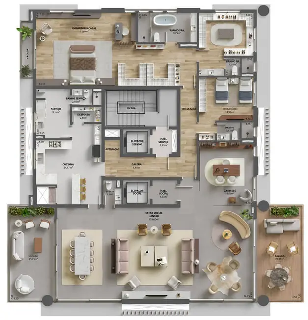 Apartamento com 4 quartos à venda, 382m2 em Bela Vista, Porto Alegre - RS - imagem 5 Foto 5 de Apartamento com 4 quartos à venda, 382m2 em Bela Vista, Porto Alegre - RS