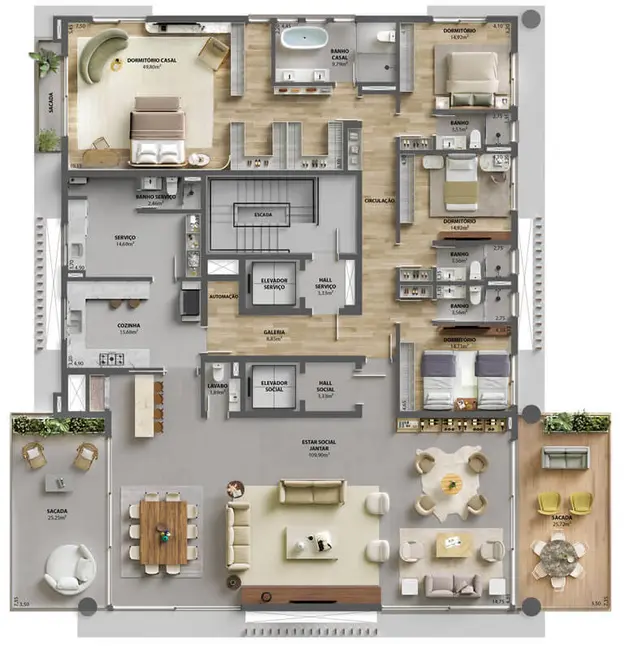 Apartamento com 4 quartos à venda, 356m2 em Bela Vista, Porto Alegre - RS - imagem 4 Foto 4 de Apartamento com 4 quartos à venda, 356m2 em Bela Vista, Porto Alegre - RS