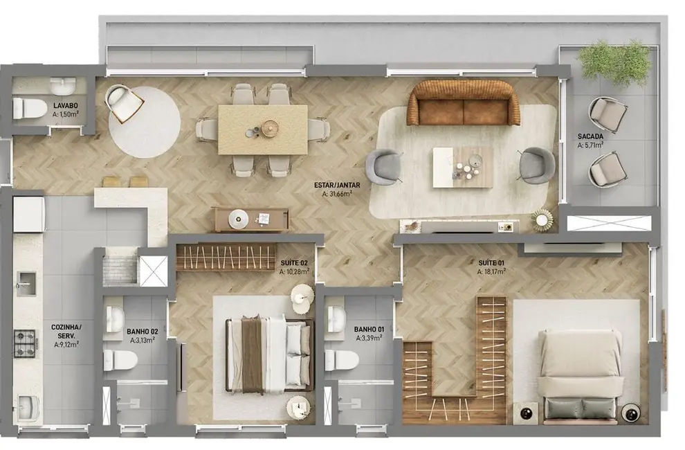 Apartamento com 2 quartos à venda, 102m2 em Moinhos de Vento, Porto Alegre - RS - imagem 5 Foto 5 de Apartamento com 2 quartos à venda, 102m2 em Moinhos de Vento, Porto Alegre - RS