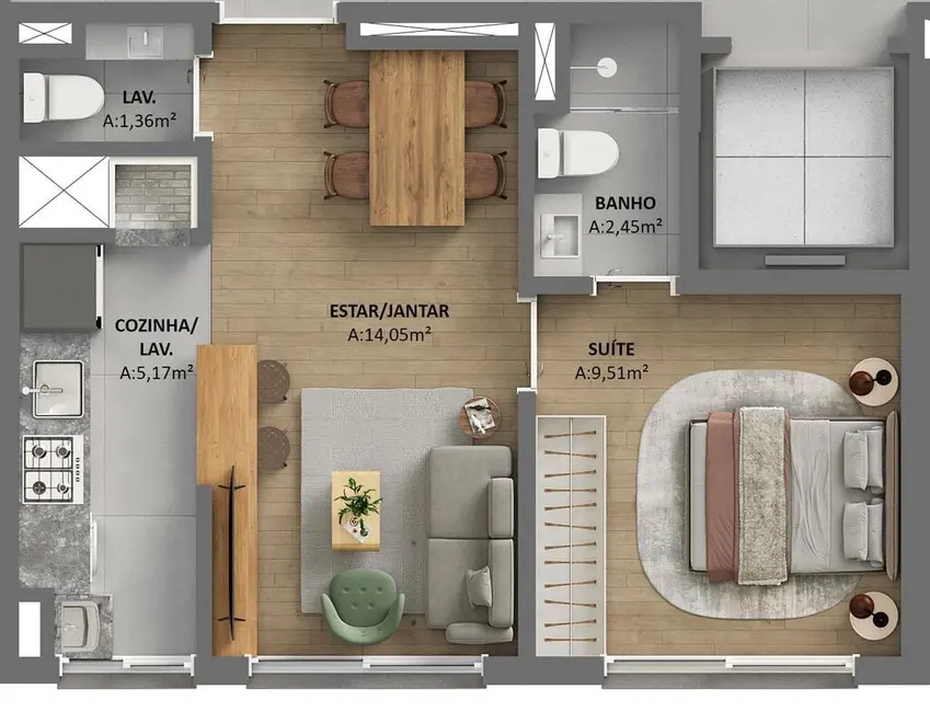 Foto 8 de Apartamento com 1 quarto à venda, 56m2 em Rio Branco, Porto Alegre - RS