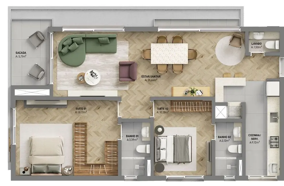 Apartamento com 3 quartos à venda, 204m2 em Moinhos de Vento, Porto Alegre - RS - imagem 6 Foto 6 de Apartamento com 3 quartos à venda, 204m2 em Moinhos de Vento, Porto Alegre - RS