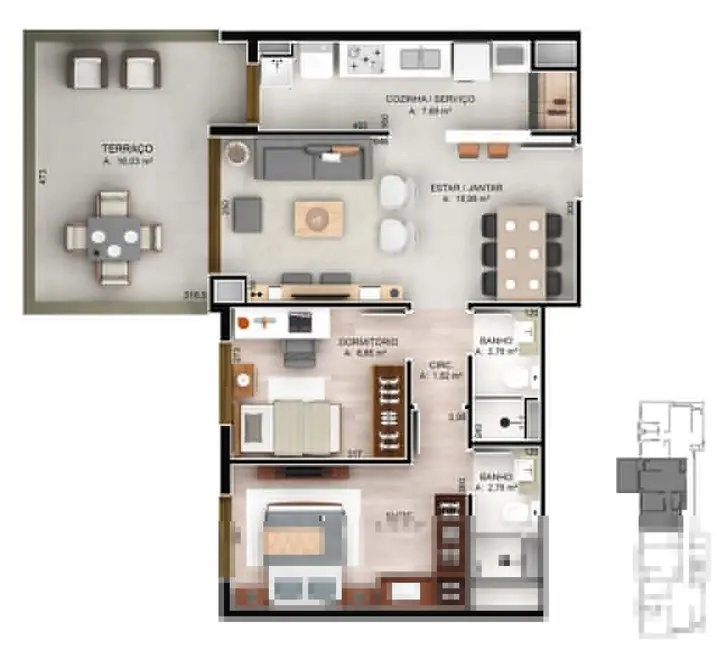 Foto 6 de Apartamento com 3 quartos à venda, 103m2 em Jardim Botânico, Porto Alegre - RS