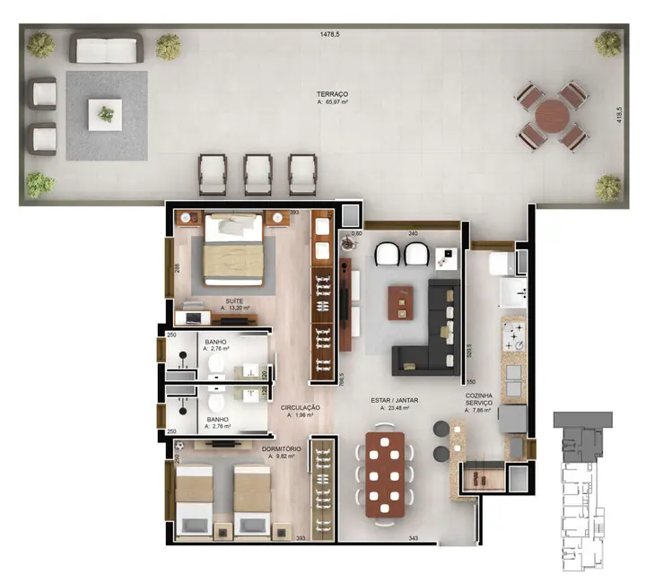 Foto 9 de Apartamento com 3 quartos à venda, 103m2 em Jardim Botânico, Porto Alegre - RS