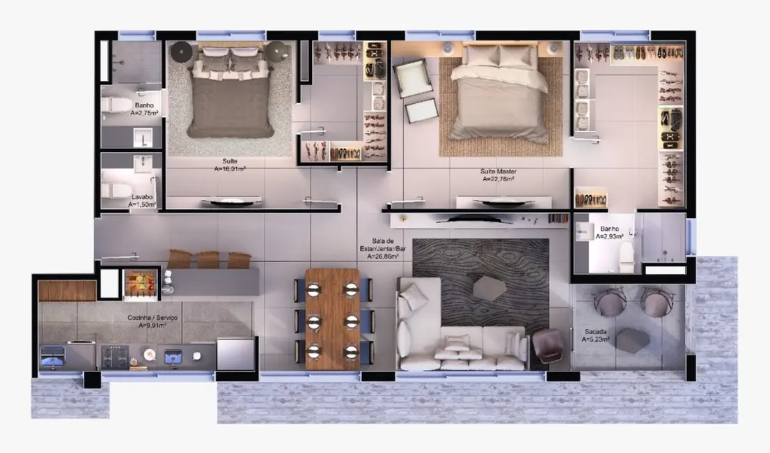 Apartamento com 3 quartos à venda, 100m2 em Petrópolis, Porto Alegre - RS - imagem 6 Foto 6 de Apartamento com 3 quartos à venda, 100m2 em Petrópolis, Porto Alegre - RS