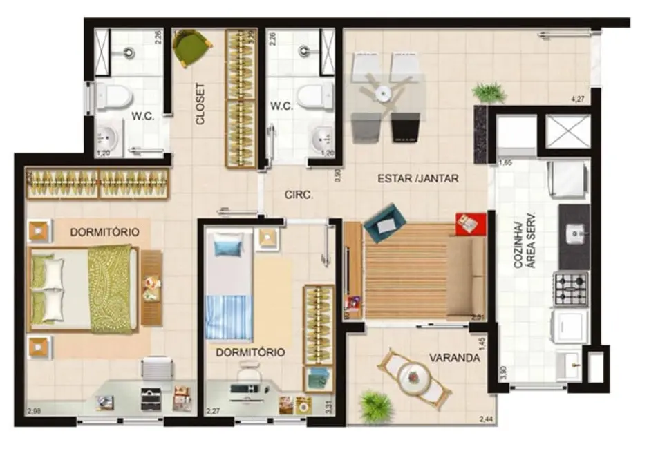 Foto 5 de Apartamento com 3 quartos à venda, 65m2 em Porto Alegre - RS