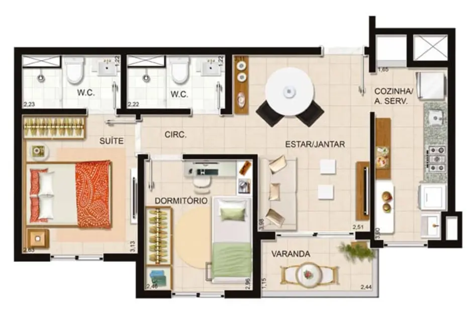 Foto 1 de Apartamento com 3 quartos à venda, 65m2 em Porto Alegre - RS