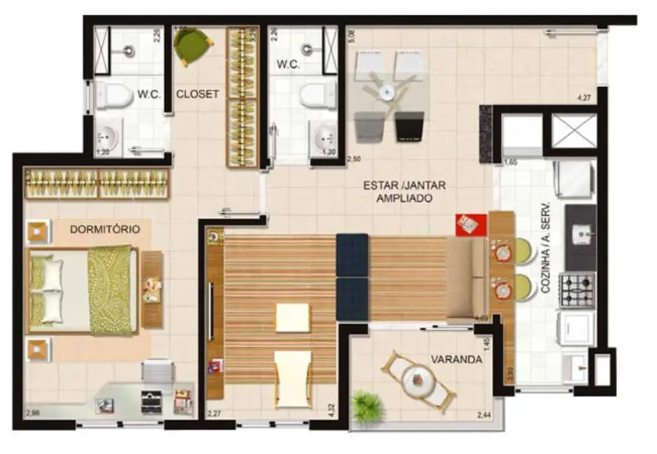 Foto 4 de Apartamento com 3 quartos à venda, 65m2 em Porto Alegre - RS