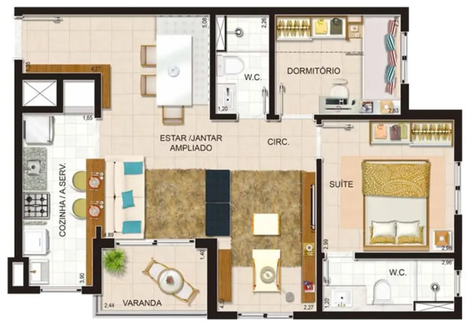 Foto 6 de Apartamento com 3 quartos à venda, 65m2 em Porto Alegre - RS