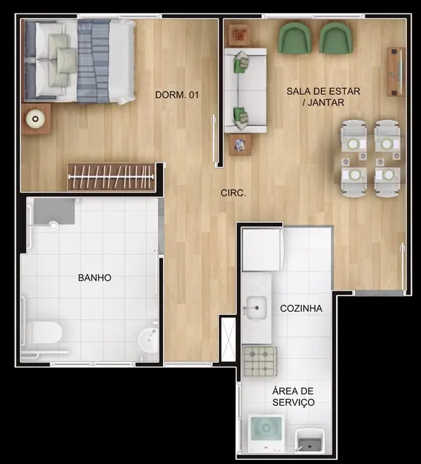 Foto 2 de Apartamento com 1 quarto à venda, 41m2 em Costa e Silva, Porto Alegre - RS