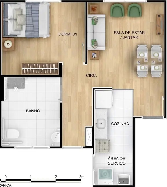 Foto 2 de Apartamento com 2 quartos à venda, 41m2 em Vila Nova, Porto Alegre - RS