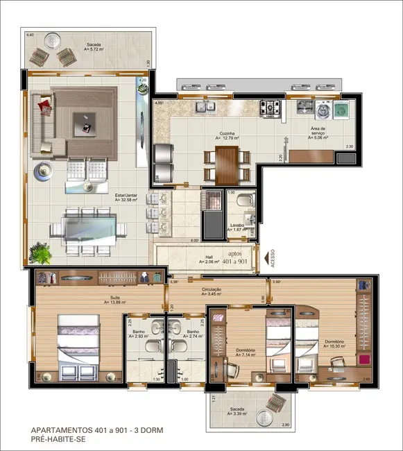 Foto 4 de Apartamento com 3 quartos à venda, 123m2 em Petrópolis, Porto Alegre - RS