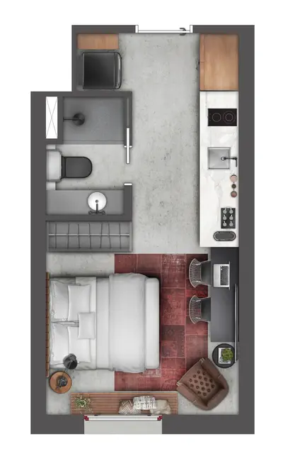 Foto 4 de Apartamento com 1 quarto à venda, 29m2 em Floresta, Porto Alegre - RS