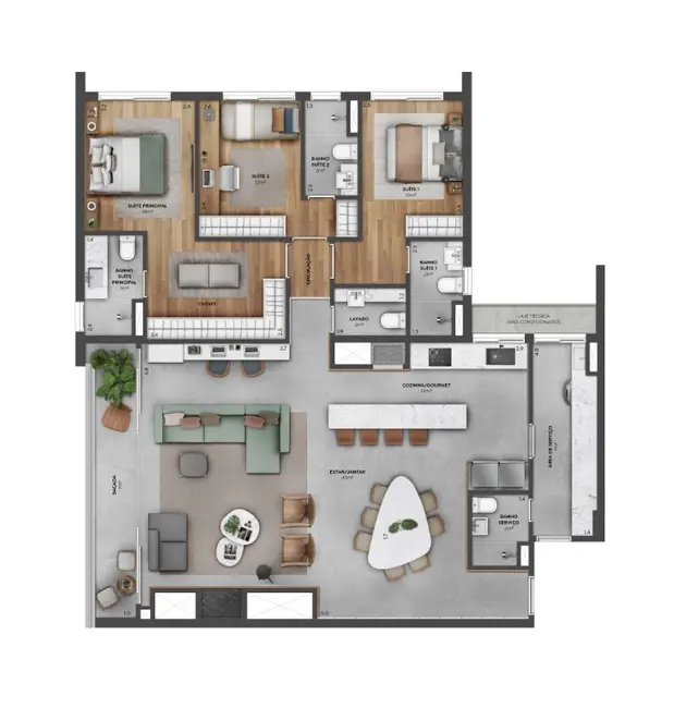 Apartamento com 3 quartos à venda, 169m2 em Menino Deus, Porto Alegre - RS - imagem 8 Foto 8 de Apartamento com 3 quartos à venda, 169m2 em Menino Deus, Porto Alegre - RS