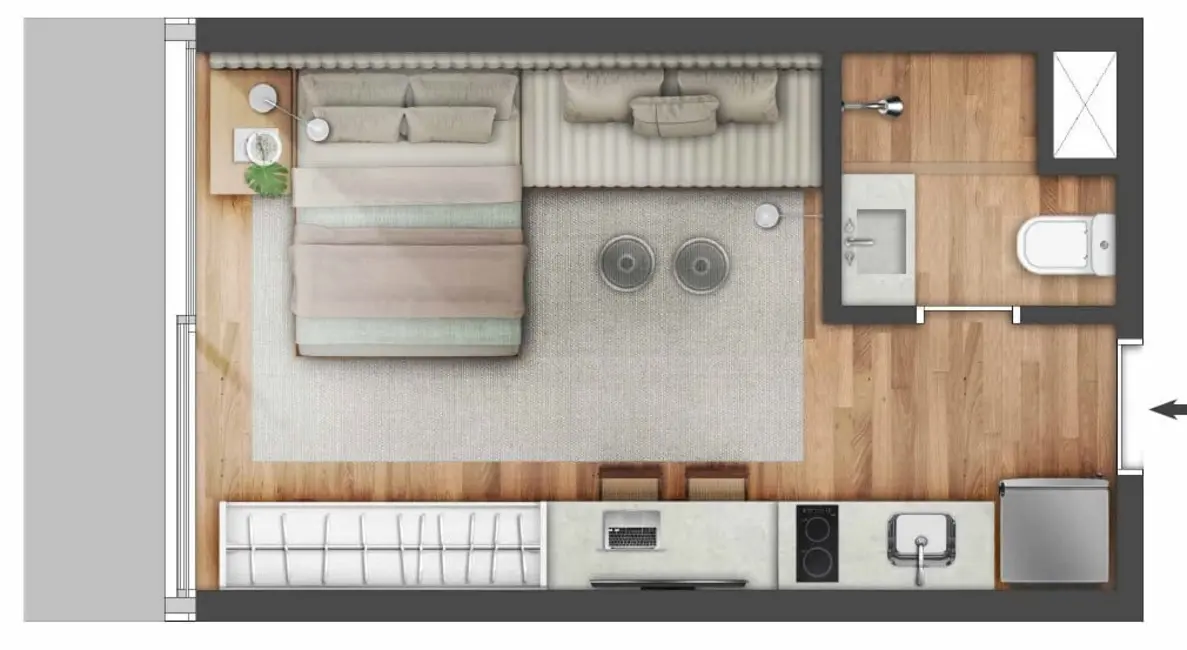 Foto 2 de Kitnet à venda, 32m2 em Petrópolis, Porto Alegre - RS