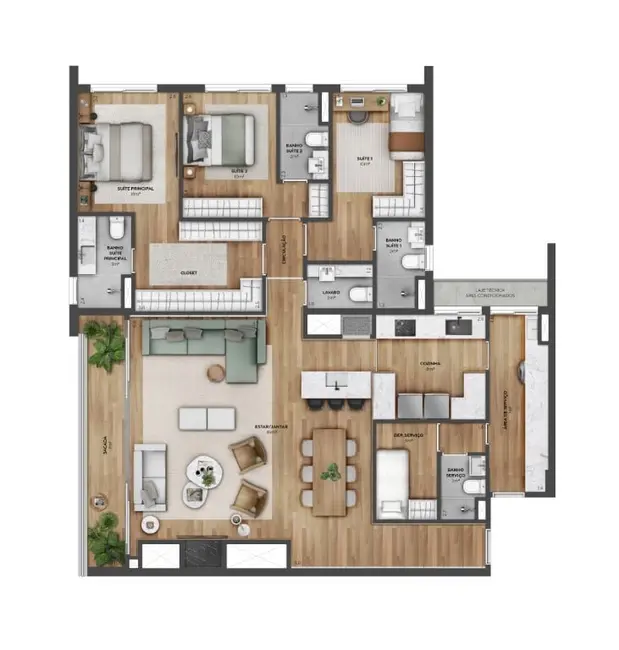 Apartamento com 3 quartos à venda, 151m2 em Menino Deus, Porto Alegre - RS - imagem 7 Foto 7 de Apartamento com 3 quartos à venda, 151m2 em Menino Deus, Porto Alegre - RS