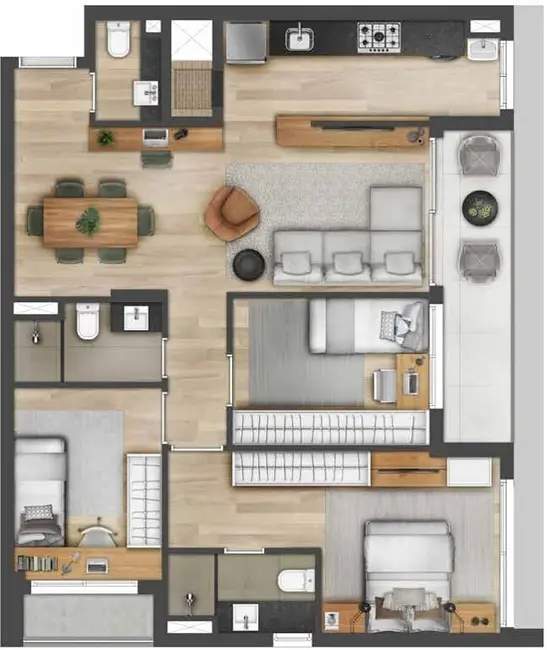 Apartamento com 2 quartos à venda, 60m2 em Cidade Baixa, Porto Alegre - RS - imagem 4 Foto 4 de Apartamento com 2 quartos à venda, 60m2 em Cidade Baixa, Porto Alegre - RS