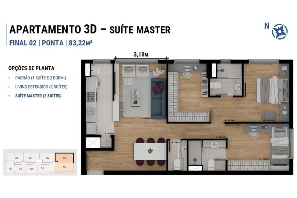 Apartamento com 3 quartos à venda, 82m2 em Jardim Europa, Porto Alegre - RS - imagem 9 Foto 9 de Apartamento com 3 quartos à venda, 82m2 em Jardim Europa, Porto Alegre - RS