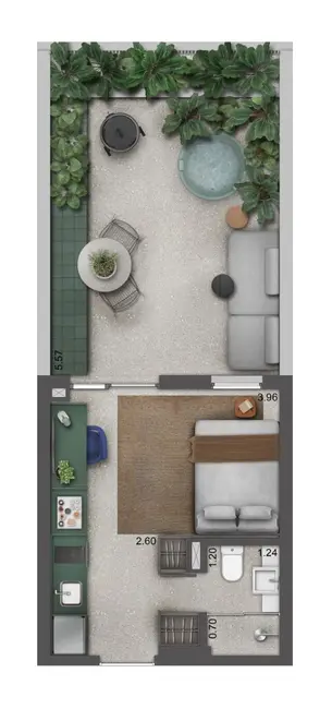 Apartamento com 1 quarto à venda, 37m2 em Menino Deus, Porto Alegre - RS - imagem 2 Foto 2 de Apartamento com 1 quarto à venda, 37m2 em Menino Deus, Porto Alegre - RS