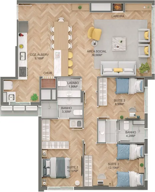 Foto 8 de Apartamento com 3 quartos à venda, 103m2 em Tristeza, Porto Alegre - RS