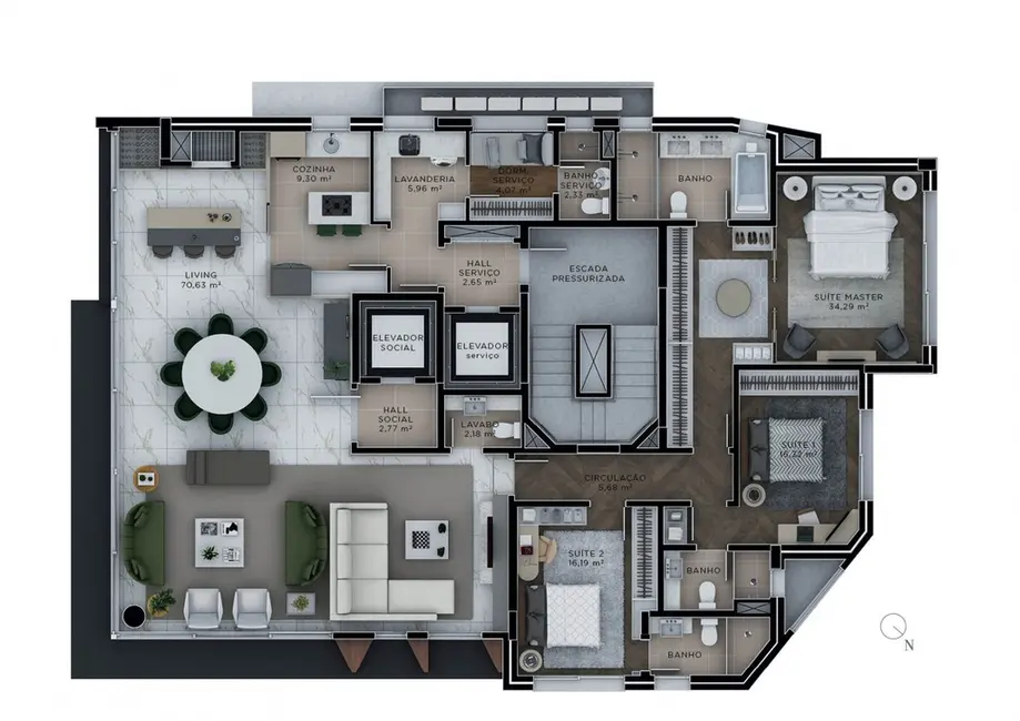 Foto 4 de Apartamento com 3 quartos à venda, 206m2 em Bela Vista, Porto Alegre - RS