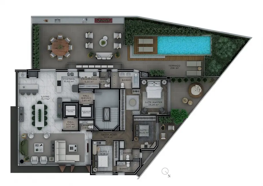 Foto 5 de Apartamento com 3 quartos à venda, 206m2 em Bela Vista, Porto Alegre - RS