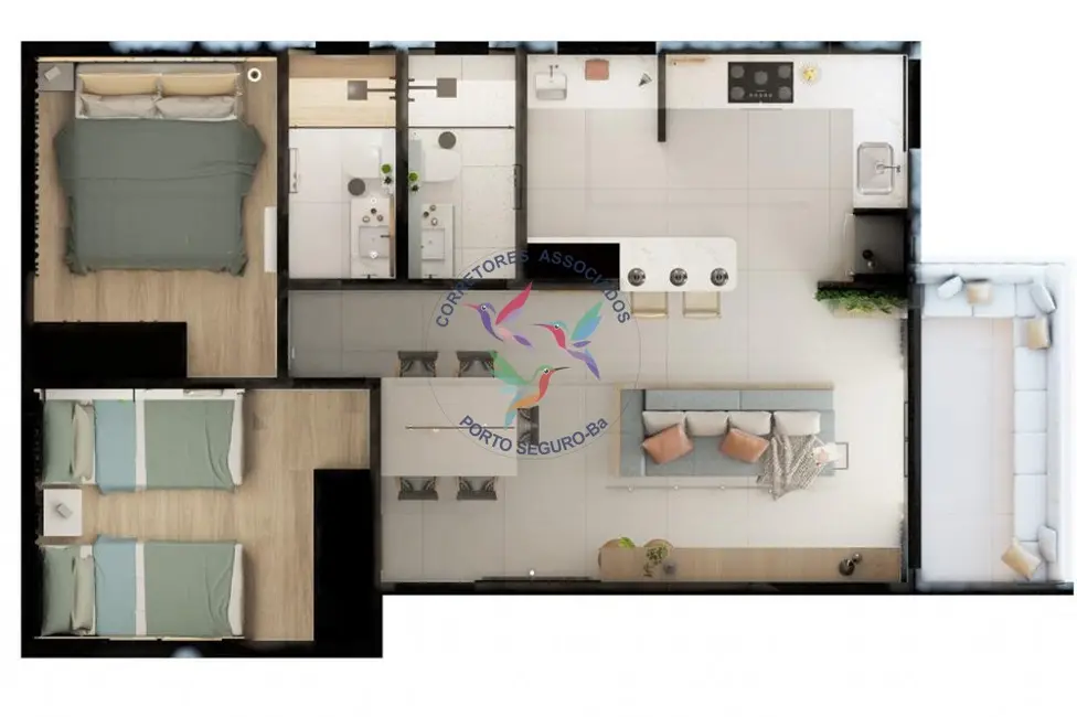 Foto 5 de Apartamento com 2 quartos à venda, 70m2 em Porto Seguro - BA