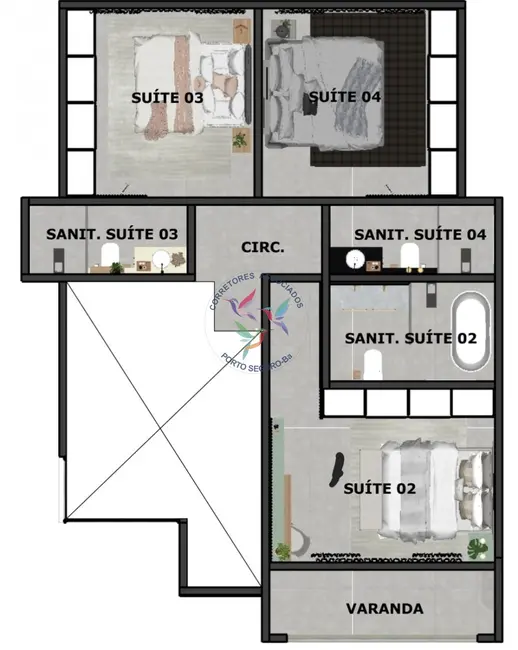 Foto 4 de Casa com 4 quartos à venda, 187m2 em Porto Seguro - BA