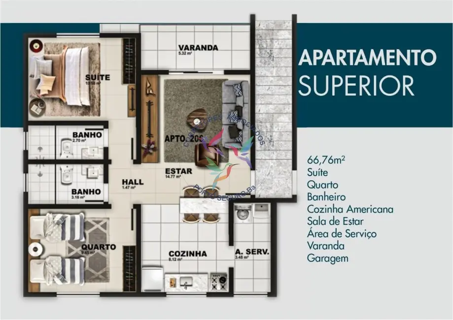 Foto 8 de Apartamento com 1 quarto à venda, 67m2 em Porto Seguro - BA