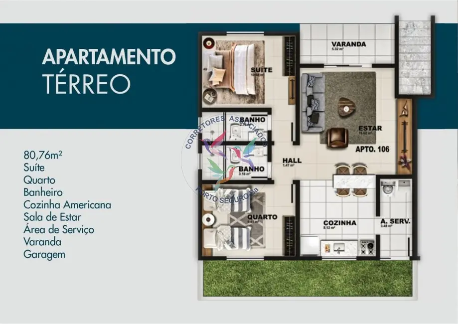 Foto 4 de Apartamento com 1 quarto à venda, 67m2 em Porto Seguro - BA