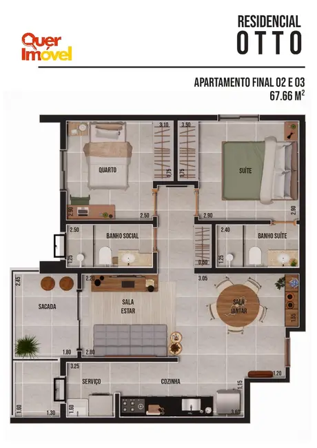 Foto 1 de Apartamento com 2 quartos à venda, 68m2 em Nova Ribeirânia, Ribeirao Preto - SP