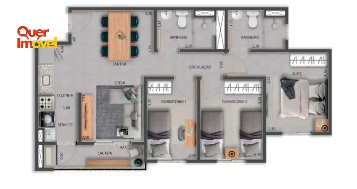 Foto 1 de Apartamento com 3 quartos à venda, 67m2 em Ribeirao Preto - SP