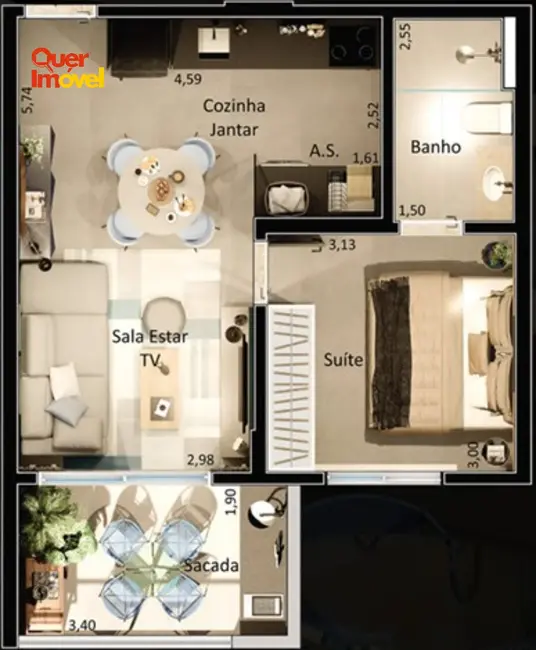 Foto 3 de Apartamento com 1 quarto à venda, 47m2 em Vila Monte Alegre, Ribeirao Preto - SP