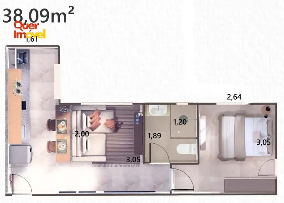 Apartamento com 1 quarto à venda, 38m2 em Vila Monte Alegre, Ribeirao Preto - SP - imagem 3 Foto 3 de Apartamento com 1 quarto à venda, 38m2 em Vila Monte Alegre, Ribeirao Preto - SP
