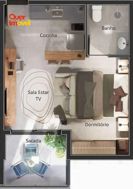 Foto 2 de Apartamento com 1 quarto à venda, 36m2 em Ribeirânia, Ribeirao Preto - SP