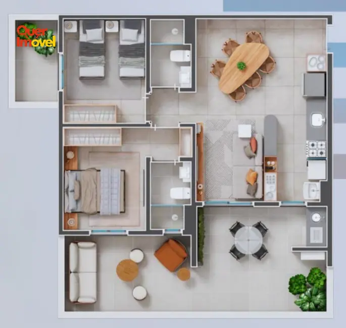 Apartamento com 2 quartos à venda, 80m2 em Ribeirânia, Ribeirao Preto - SP - imagem 5 Foto 5 de Apartamento com 2 quartos à venda, 80m2 em Ribeirânia, Ribeirao Preto - SP