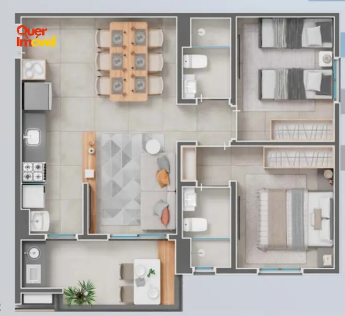 Foto 5 de Apartamento com 2 quartos à venda, 62m2 em Ribeirânia, Ribeirao Preto - SP