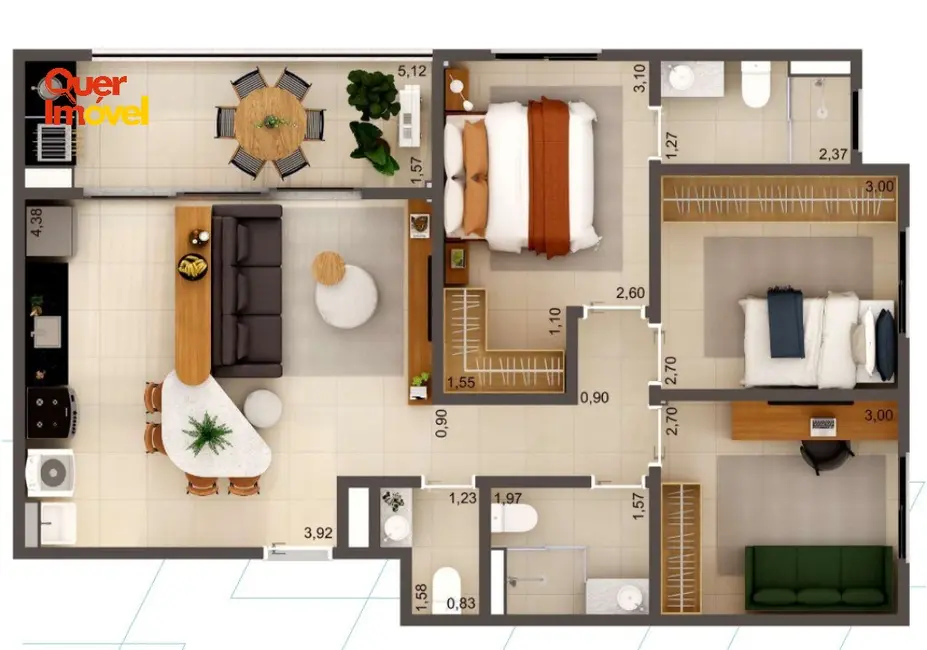 Apartamento com 3 quartos à venda, 77m2 em Ribeirao Preto - SP - imagem 4 Foto 4 de Apartamento com 3 quartos à venda, 77m2 em Ribeirao Preto - SP