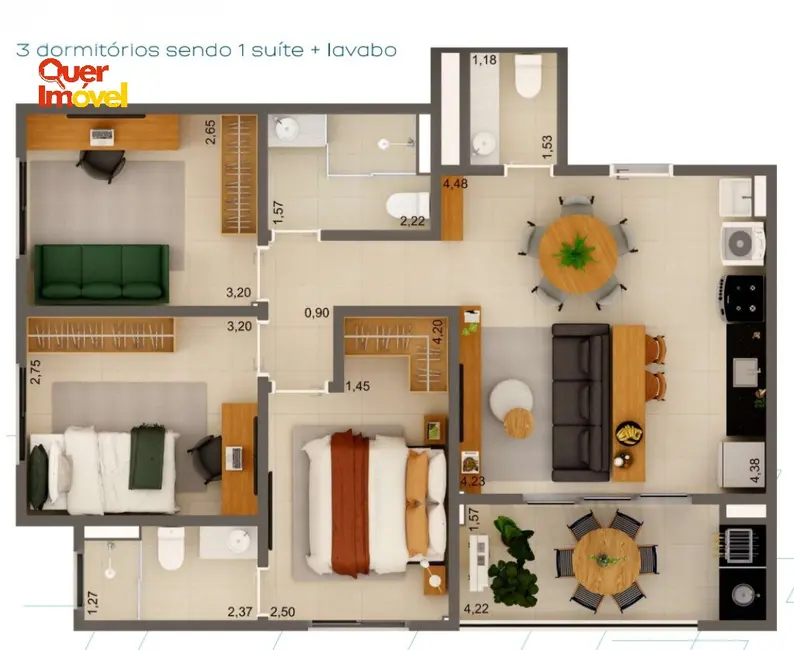 Foto 4 de Apartamento com 3 quartos à venda, 73m2 em Ribeirao Preto - SP