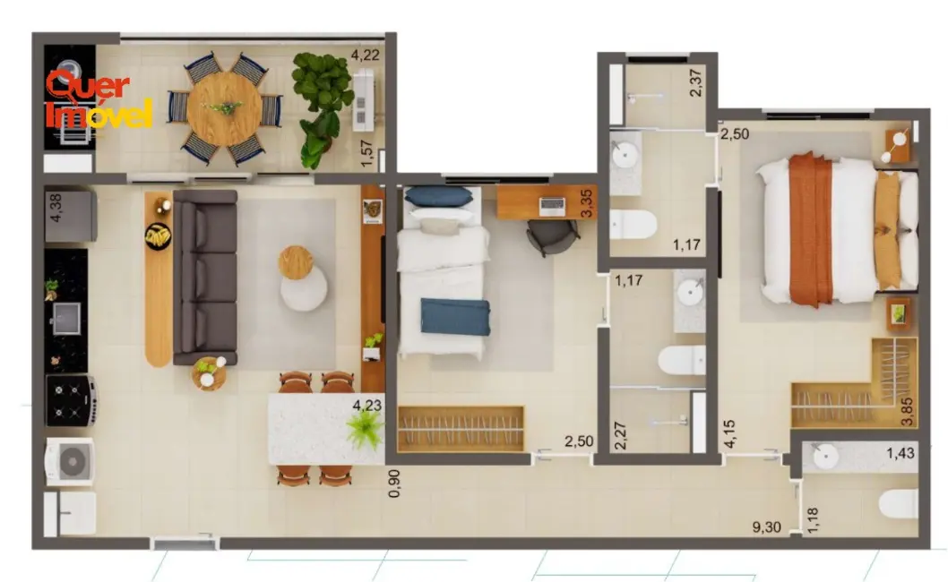 Apartamento com 2 quartos à venda, 64m2 em Ribeirao Preto - SP - imagem 4 Foto 4 de Apartamento com 2 quartos à venda, 64m2 em Ribeirao Preto - SP