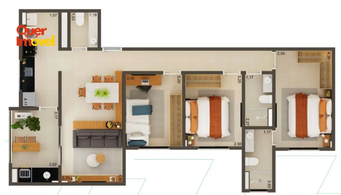 Apartamento com 3 quartos à venda, 82m2 em Ribeirao Preto - SP - imagem 4 Foto 4 de Apartamento com 3 quartos à venda, 82m2 em Ribeirao Preto - SP