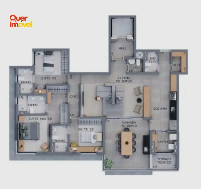 Apartamento com 3 quartos à venda, 156m2 em Jardim Botânico, Ribeirao Preto - SP - imagem 6 Foto 6 de Apartamento com 3 quartos à venda, 156m2 em Jardim Botânico, Ribeirao Preto - SP