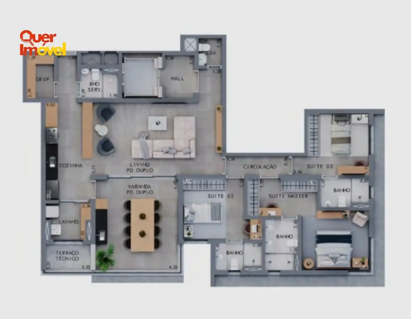Apartamento com 3 quartos à venda, 156m2 em Jardim Botânico, Ribeirao Preto - SP - imagem 6 Foto 6 de Apartamento com 3 quartos à venda, 156m2 em Jardim Botânico, Ribeirao Preto - SP