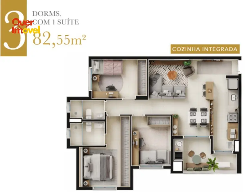 Foto 4 de Apartamento com 3 quartos à venda, 83m2 em Ribeirao Preto - SP