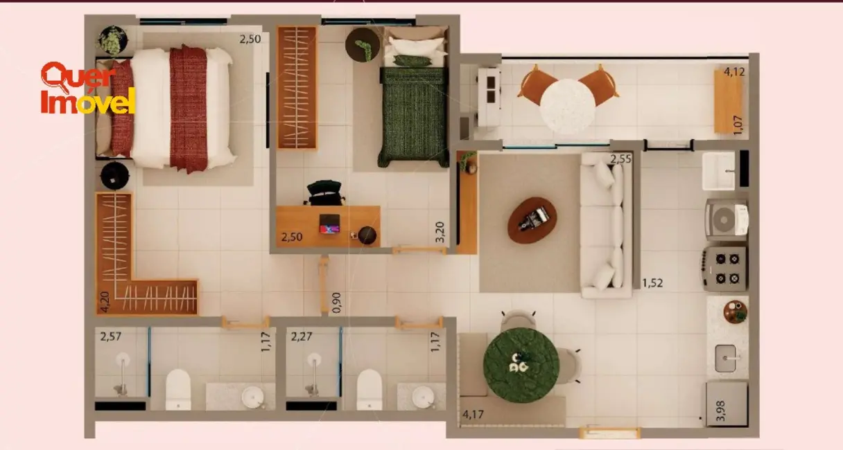 Foto 3 de Apartamento com 2 quartos à venda, 56m2 em Ribeirao Preto - SP