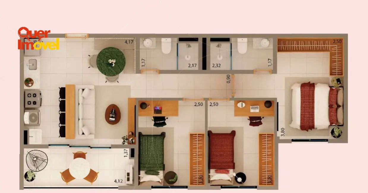 Apartamento com 3 quartos à venda, 67m2 em Ribeirao Preto - SP - imagem 3 Foto 3 de Apartamento com 3 quartos à venda, 67m2 em Ribeirao Preto - SP