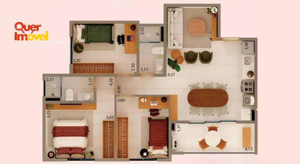Apartamento com 3 quartos à venda, 70m2 em Ribeirao Preto - SP - imagem 3 Foto 3 de Apartamento com 3 quartos à venda, 70m2 em Ribeirao Preto - SP