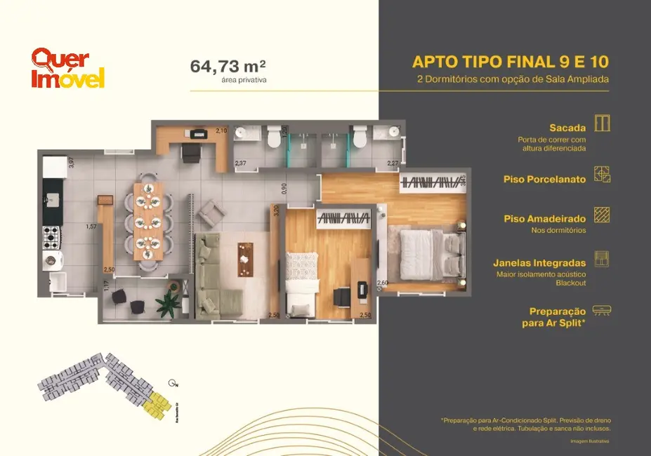 Apartamento com 2 quartos à venda, 65m2 em Ribeirao Preto - SP - imagem 3 Foto 3 de Apartamento com 2 quartos à venda, 65m2 em Ribeirao Preto - SP