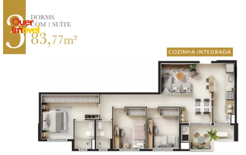 Apartamento com 3 quartos à venda, 84m2 em Ribeirao Preto - SP - imagem 4 Foto 4 de Apartamento com 3 quartos à venda, 84m2 em Ribeirao Preto - SP