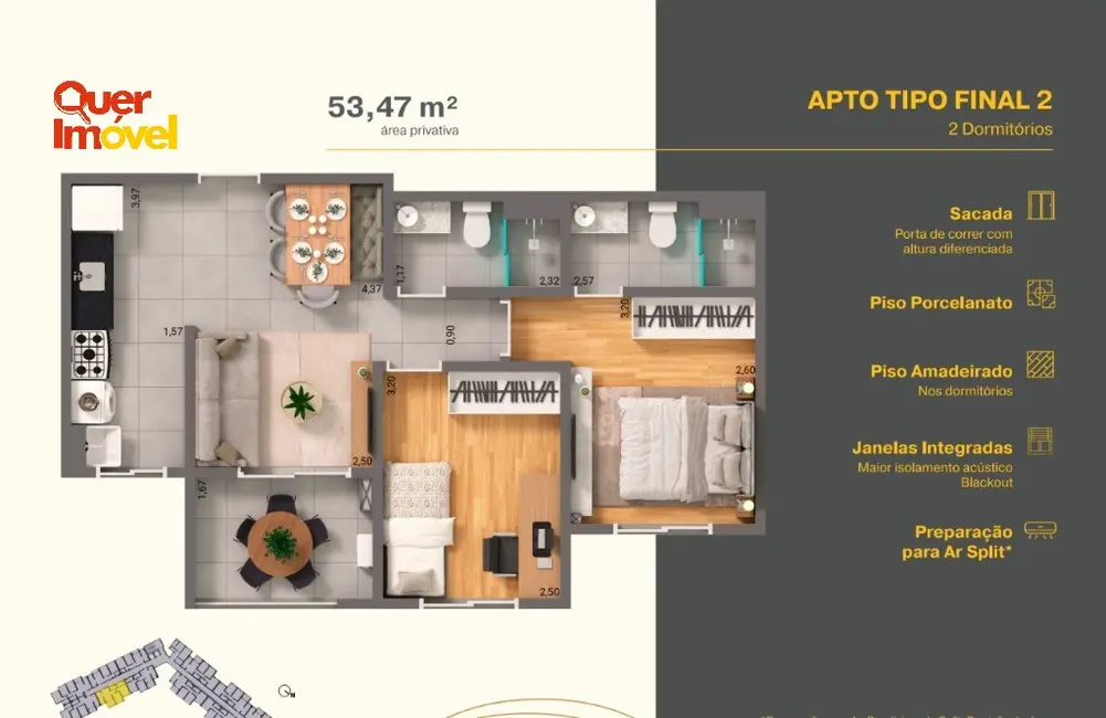 Foto 3 de Apartamento com 2 quartos à venda, 53m2 em Ribeirao Preto - SP